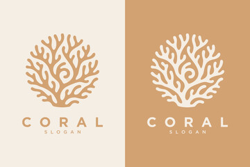 Coral reef nature logo design © Alyn