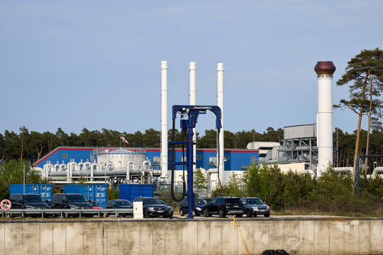 LUBMIN, MECKLENBURG-VORPOMMERN, GERMANY - May 10, 2026: Nord Stream 1 KWK Gas Power Plant in Lubmin, Germany. Infrastructure for Natural Gas Supply and Energy Production by Gazprom.