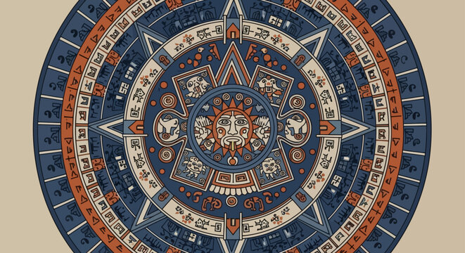 aztec calendar sun stone an intricate ancient mesoamerican design depicting cultural heritage and historical symbolism