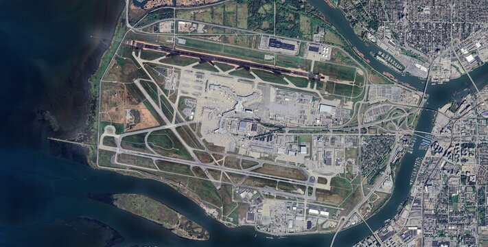 Vancouver International Airport Aerial View Satellite Image