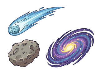 Cute Cartoon Solar System Illustration with Colorful Planets and Sun © Cumi Studio