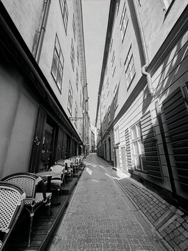 street in the old town Gamla stan Old town quarter in Stockholm