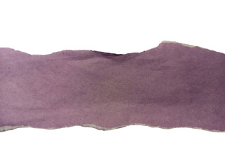 Fototapeta premium Single strip of soft purple torn paper isolated on transparent background for creative layout