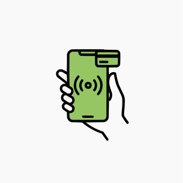 Contactless Payment via Smartphone Illustration