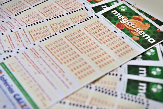 Lottery cards from Caixa (MEGA SENA) organized by Loteca. Brazilian lottery held by Loteca. Predicting football matches.