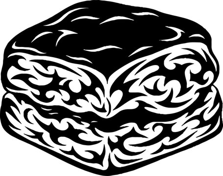 Ornamental tribal pattern meat steak