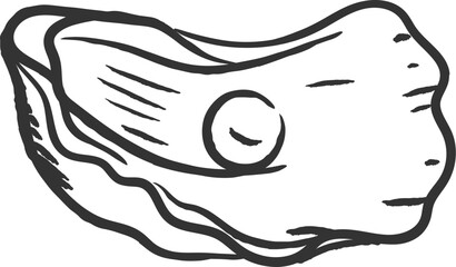 Oyster With Pearl Hand Drawn Sketch © Mykola Syvak