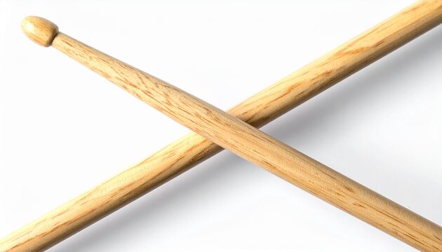 Pair of wooden drumsticks crossed