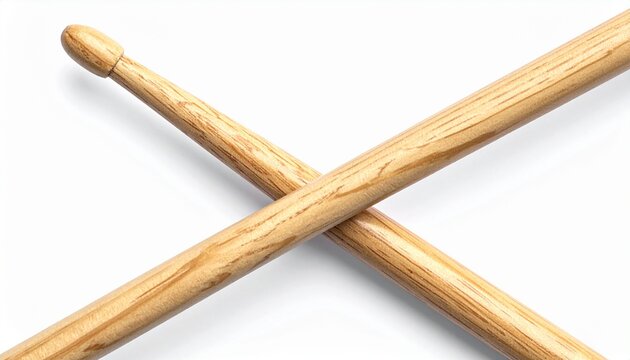 Pair of wooden drumsticks crossed