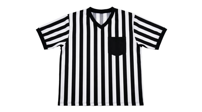 Referee striped shirt with pocket isolated on transparent background png