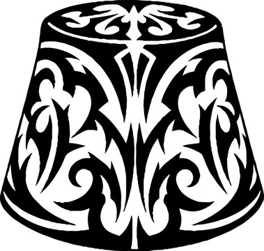 Symmetrical Tribal Ornament on Truncated Cone Shape
