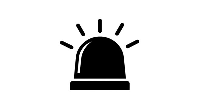 Vector illustration of emergency siren icon, police light vector symbol on a transparent background