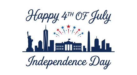 Fototapeta premium celebration of independence day with patriotic fireworks and city skyline illustrating national pride and unity for july fourth