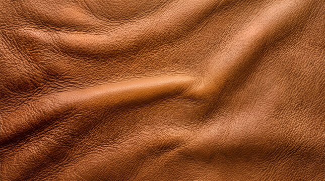 Warm brown leather texture background with fine grain pattern for design and branding