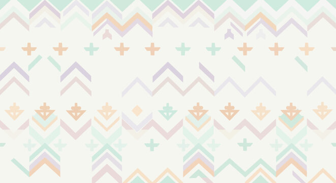 woven aztec patterns in soft pastel colors featuring geometric shapes and tribal motifs for a seamless decorative background