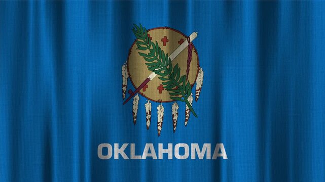 Oklahoma Flag Animation With Fabric Texture