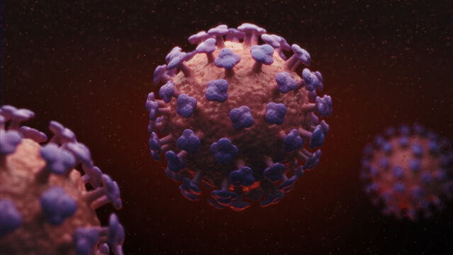 Hantavirus Under Microscope (Orthohantavirus) - 3D Medical Virus Background Illustration