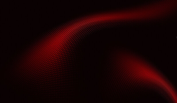 The red color goes from black to black with a micro-texture pattern that resembles a halftone pattern or a fine pixel structure. This pattern gives a sense of depth and dimension to the surface that l