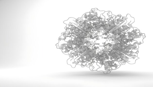 Complex 3d Protein Structure Spherical Ribbon Model