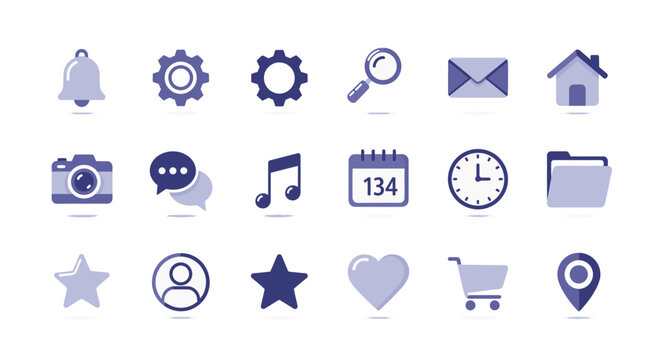 Collection of web interface icons.