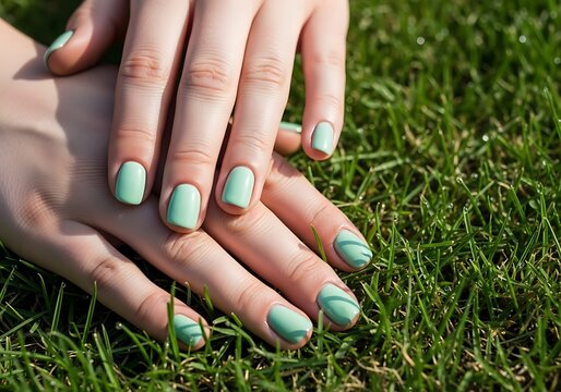 Vibrant Turquoise Nail Polish Fresh Summer Manicure for Hands Toes in Sunlit