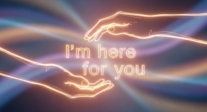 Supportive Hands With 'I'm Here For You' Message