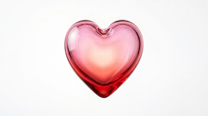 Obraz premium A beautiful pink glass heart on a white background