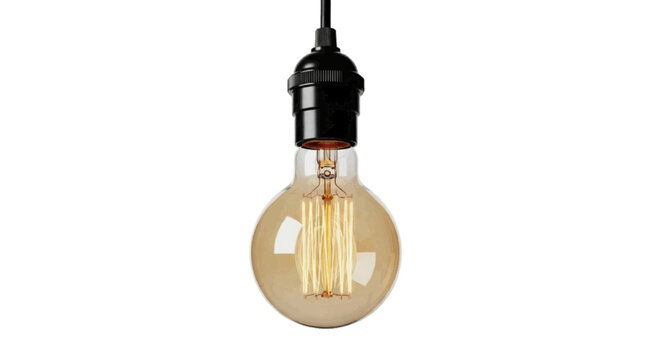 Minimal black silhouette icon, simple flat vector, bold black shape, no, no shading vintage edison light bulb with glowing filament on a, flat icon style