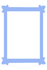 Hand drawn doodle frame PNG. Blue sketch border rectangle, decorative outline frame for photos, posters, social media, invitations, scrapbooking, templates, journaling and graphic design. High-res PNG