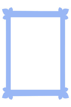 Hand drawn doodle frame PNG. Blue sketch border rectangle, decorative outline frame for photos, posters, social media, invitations, scrapbooking, templates, journaling and graphic design. High-res PNG