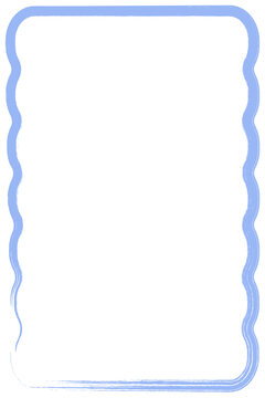 Blush pink wavy border frame PNG with transparent background. Soft minimal wave edge rectangular frame for planner cards, portrait templates, stationery, scrapbook layouts and pastel feminine design