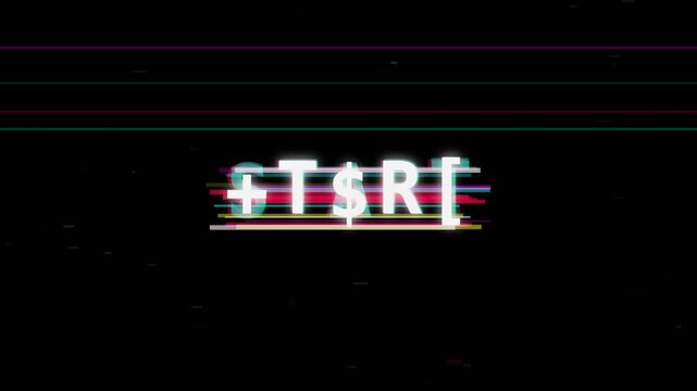 Glitchy Text Effect Featuring Distorted Letters and a Retro Vibe