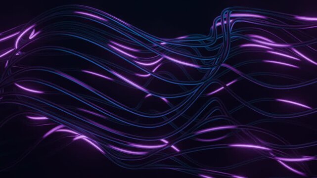 Data is transmitted through fiber optic cables seamless 3d looping animation
