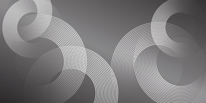 Abstract Geometric Circular Lines on Dark Gray Background. Modern Stripe Line Art Design