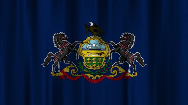 Pennsylvania Flag Animation With Fabric Texture