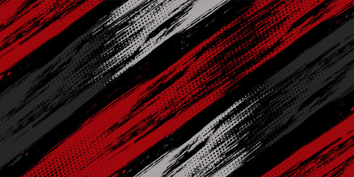 Glitch distorted grunge background. Noise destroyed texture. Red halftone dots blue color pattern gradient grunge texture background.