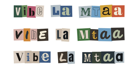 Fototapeta premium vibe La Mtaa. Swahili street vibe typography collage in ransom note style for urban design and creative projects