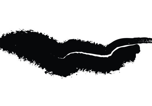 Abstract black paint swash with white scratch line on white background abstract background artistic creative monochrome
