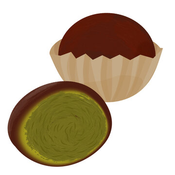 food illustration dubai chewy chocolate