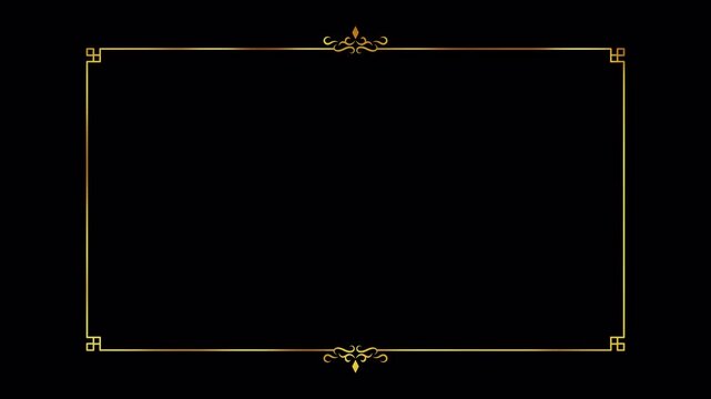 Luxury Gold Ornamental Frame Border Animation Vintage Overlay