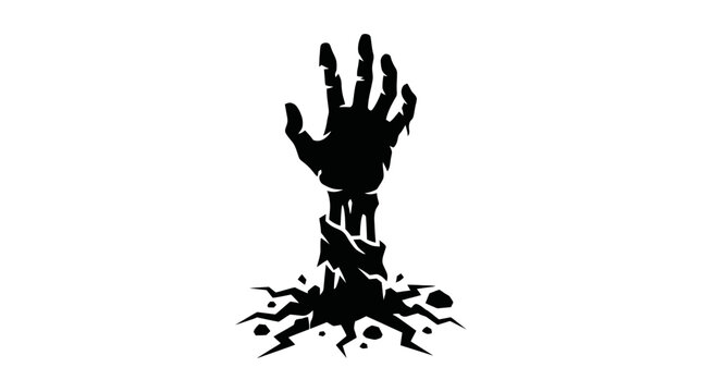 Zombie Hand Rises from Ground Halloween Spooky Horror