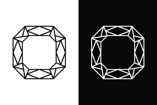 Geometric polygon line square frame 