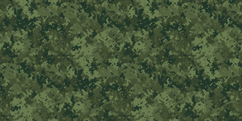 Highresolution digital camouflage pattern.  Perfect for backgrounds, textures, or militarythemed designs.  The abstract, pixelated style offers a versatile and modern aesthetic. © Olena