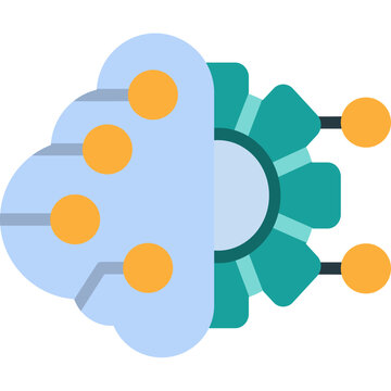 Supervised learning AI training vector Icon