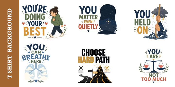 You're doing your best motivational quote with girl walking illustration.
