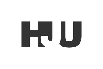 Obraz premium HJU logo design. Initial letter H J U bold font style for tech startups, consulting, corporate branding. Creative company name, headlines typography identity, trendy logotype.