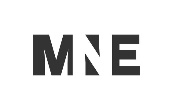 MNE logo design. Initial letter M N E bold font style for tech startups, consulting, corporate branding. Creative company name, headlines typography identity, trendy logotype.
