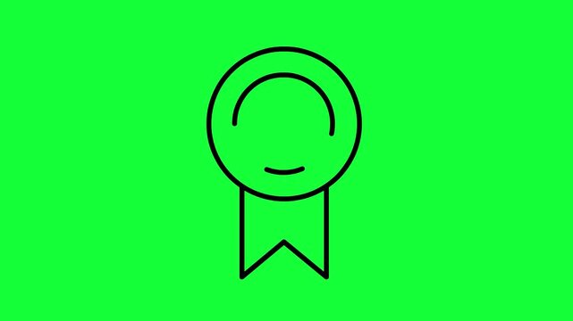 ピカピカのメダル　線画アイコン　動画素材