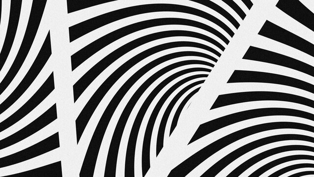 Op art design ,Abstract Black and White Optical Illusion Background with Twisted Geometric Spiral Lines