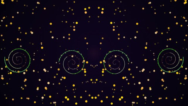 Quad Galaxy Dots Background with Aurora Borealis Overlay, Black Brown Accelerating Motion Loop, 2K Seamless Video Footage for Creative Art v20260504203456